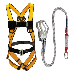 FULLBODYSAFETYHARNESSWITHADJUSTABLEBELTWAISTSUPPORTANDHOOK